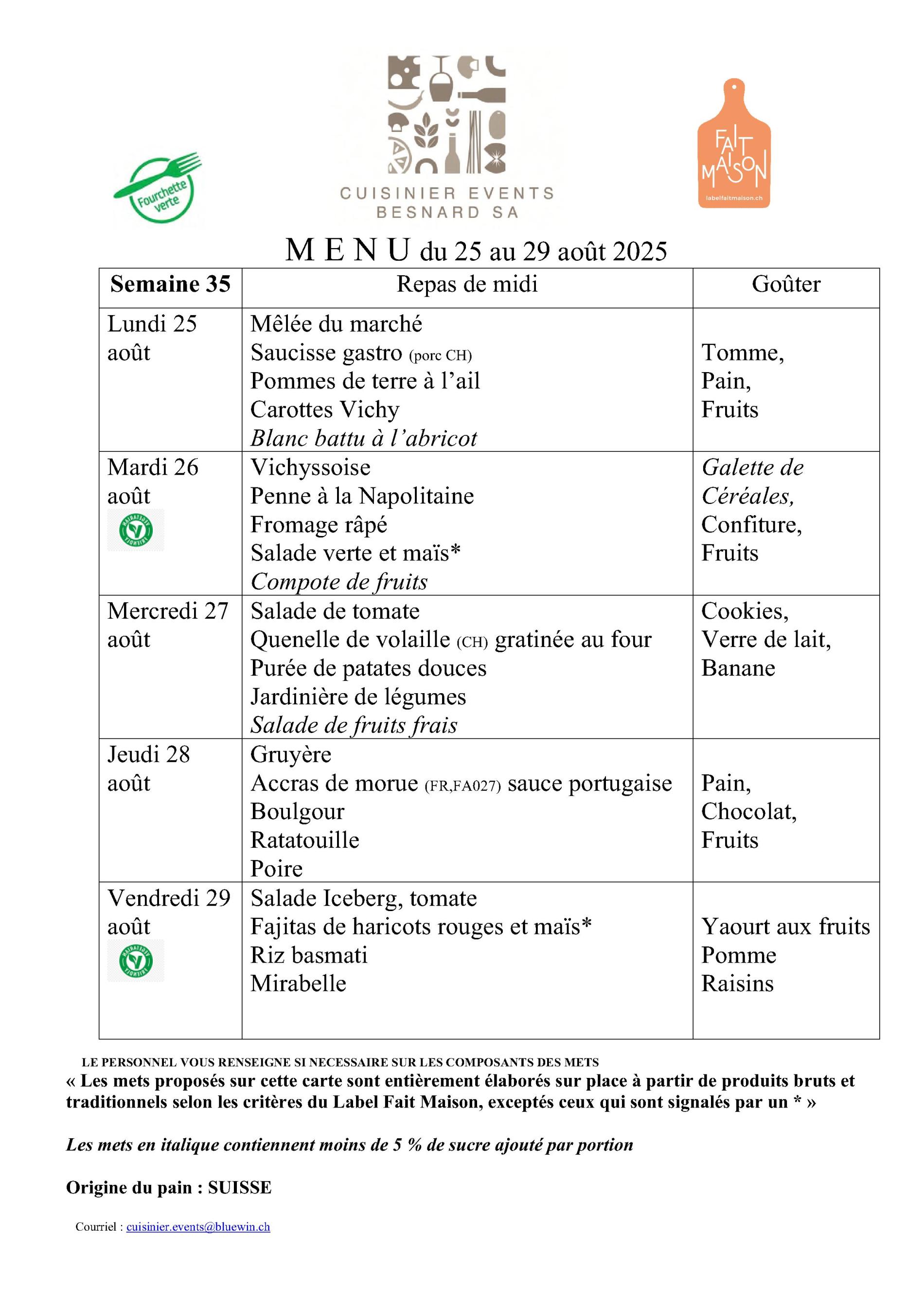 Menus semaine 35 FV+ goûter-AISGE