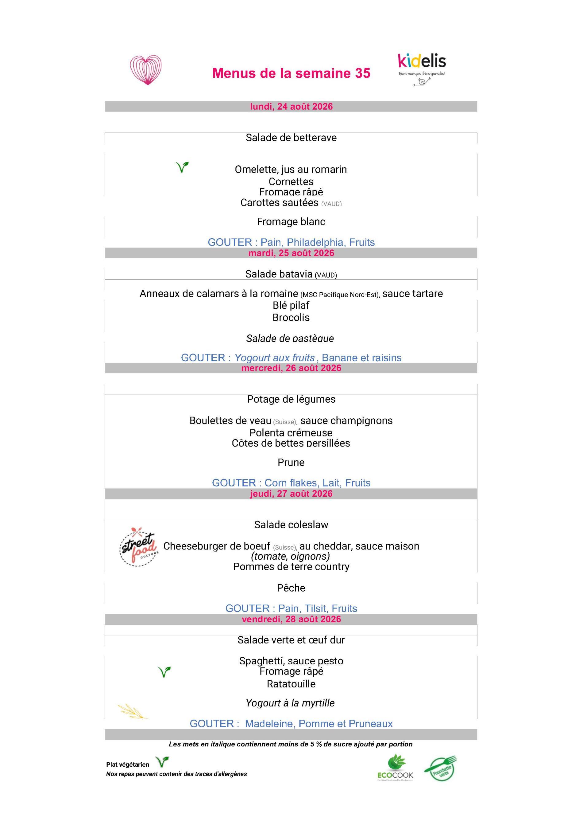Menus AISGE - S35