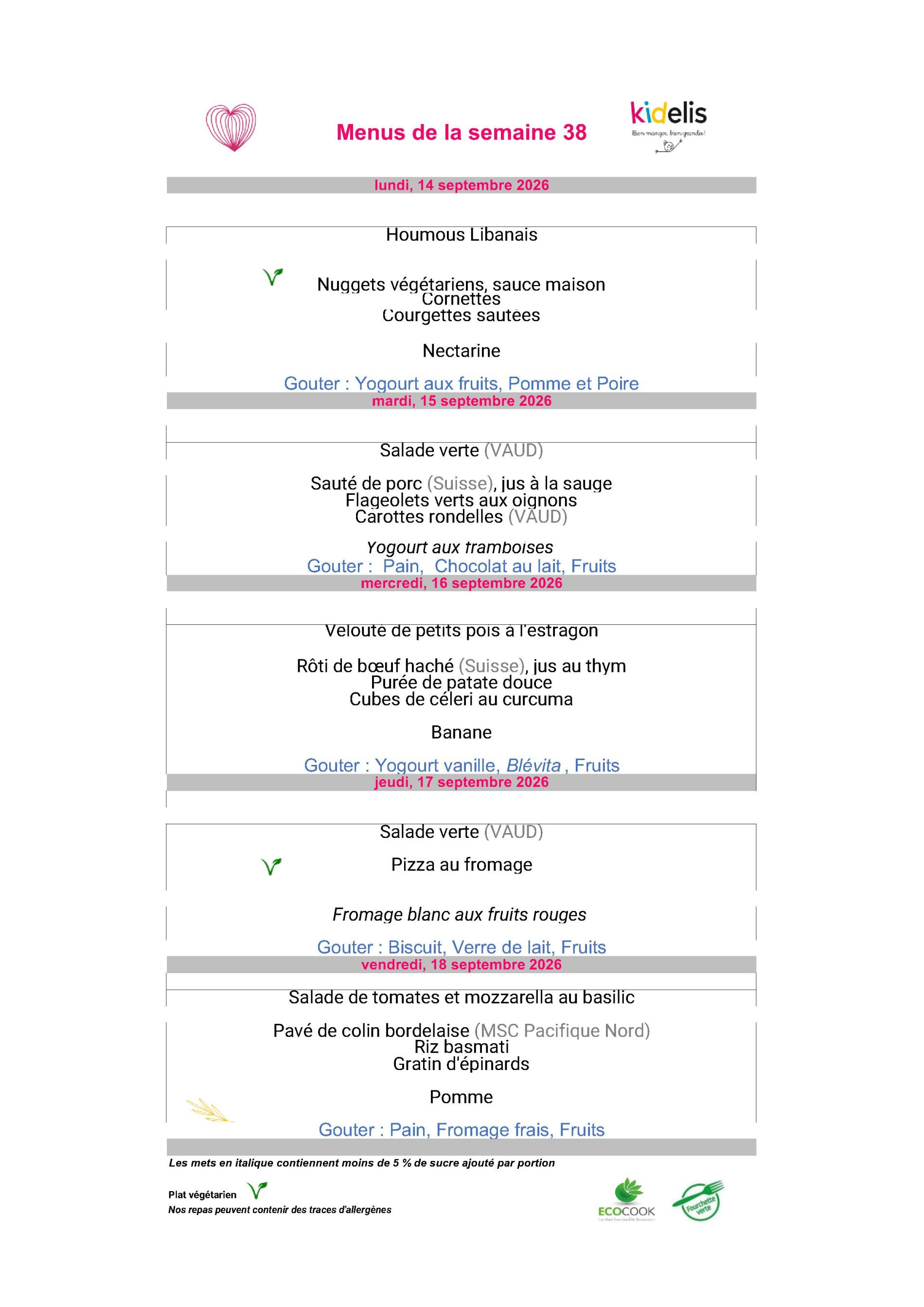 Menus AISGE - S38
