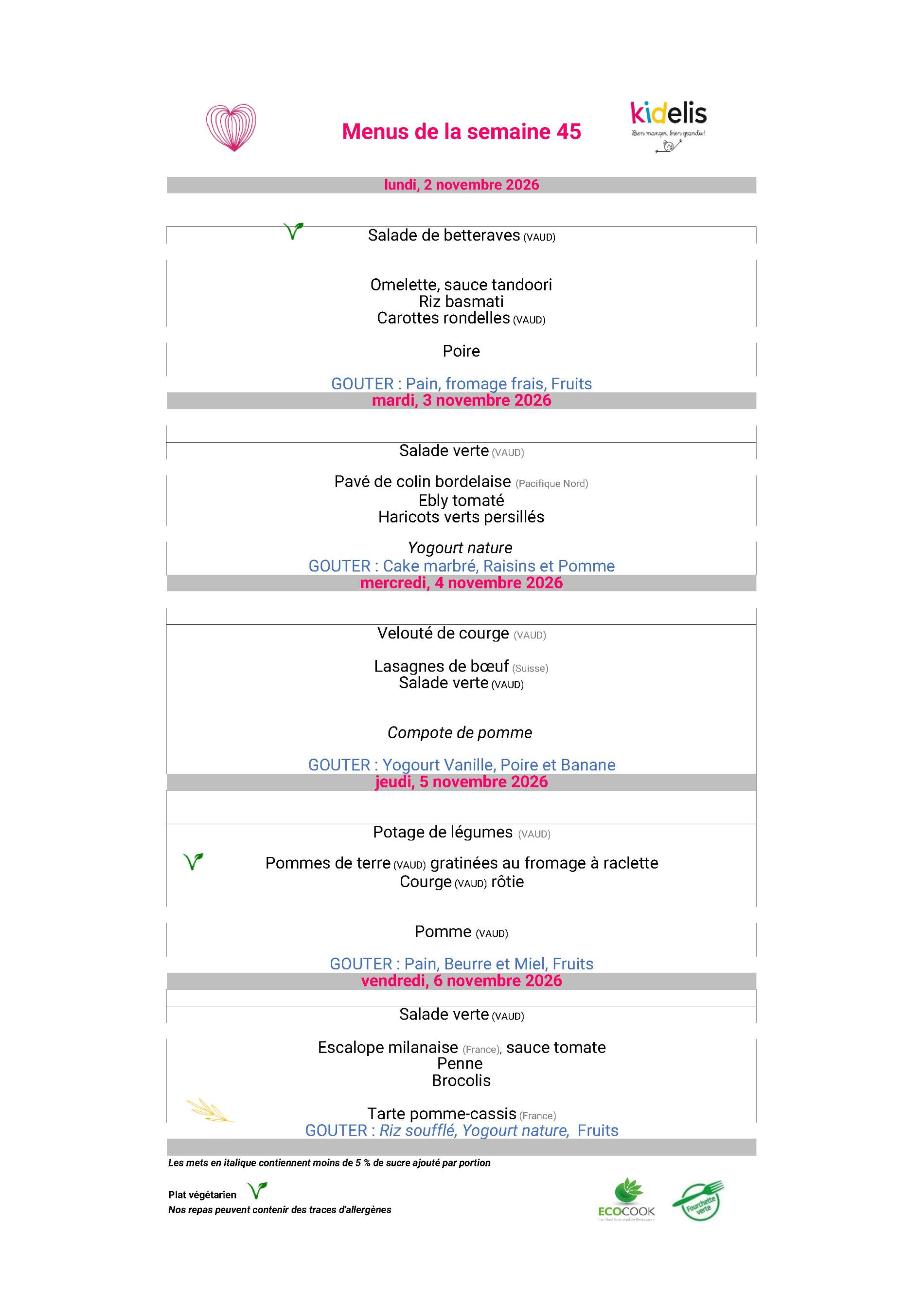 menu s45